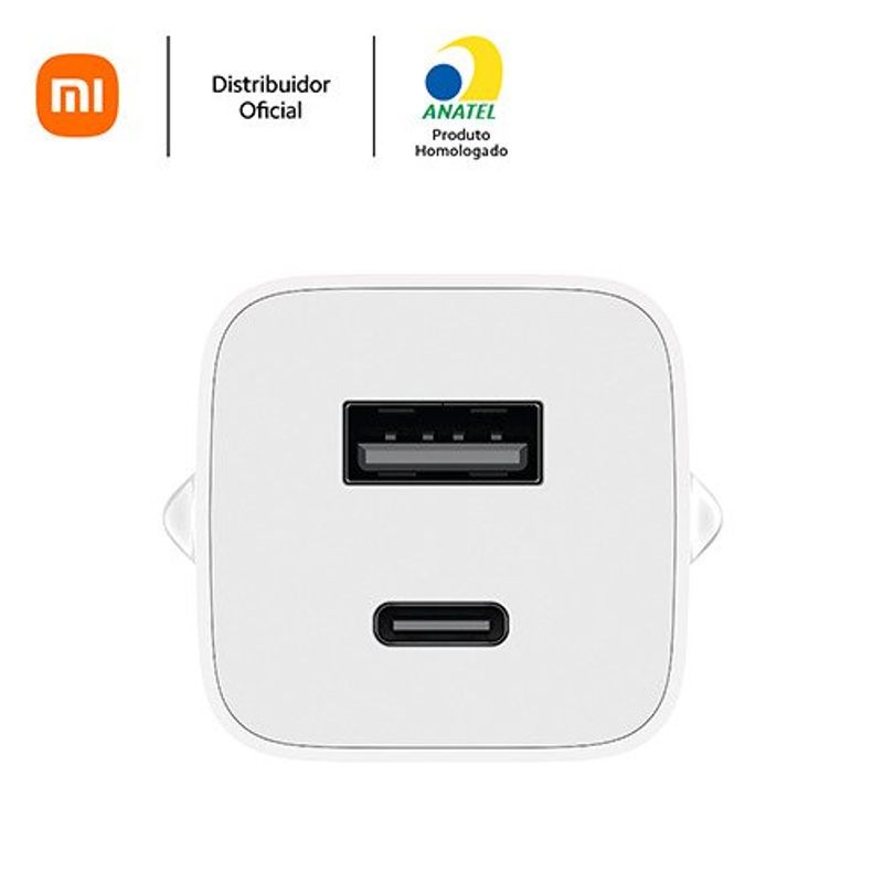 carregador xiaomi gan 65w usb-a/c branco xm700