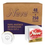 papel higiênico interfoliado neve folha dupla caixa 48x250 folhas 30226267 (mp)