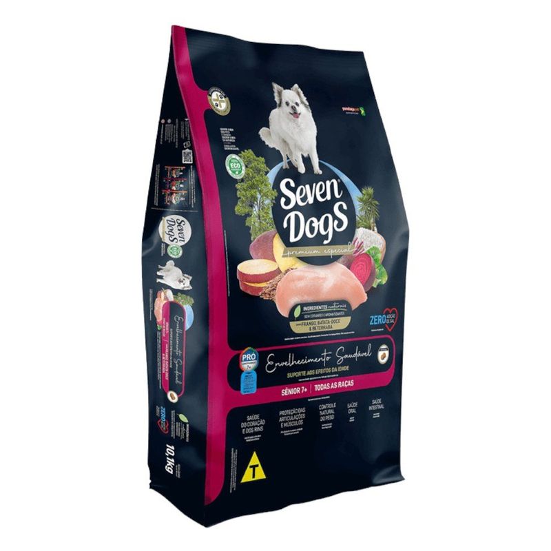 ração seven cão senior raças pequenas médias 10,1kg (mp)