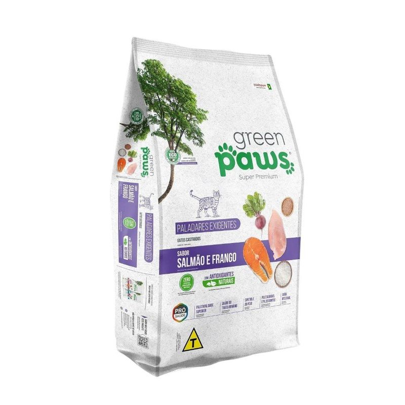 ração green paws gato castrado paladar exigente 1,5kg (mp)