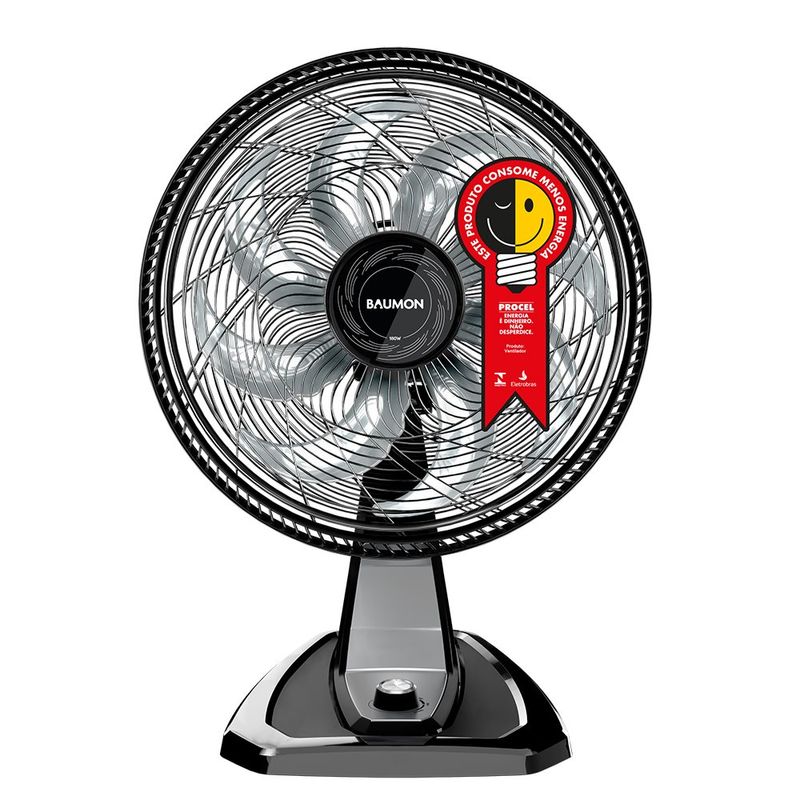 ventilador de mesa e parede 50cm baumon 127v preto fw010595