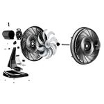 ventilador de mesa e parede 50cm baumon 127v preto fw010595