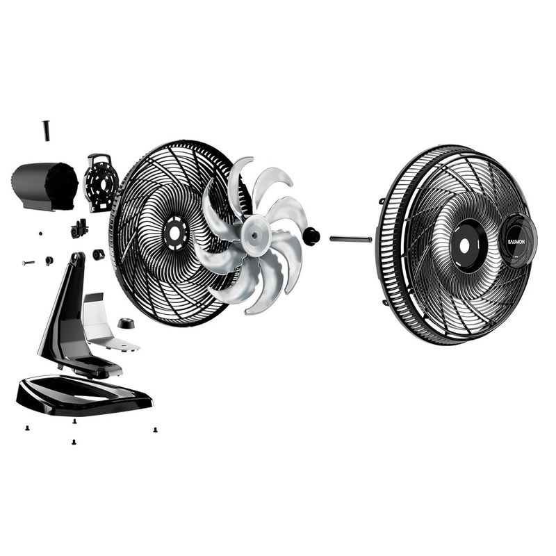 ventilador de mesa e parede 50cm baumon 127v preto fw010595