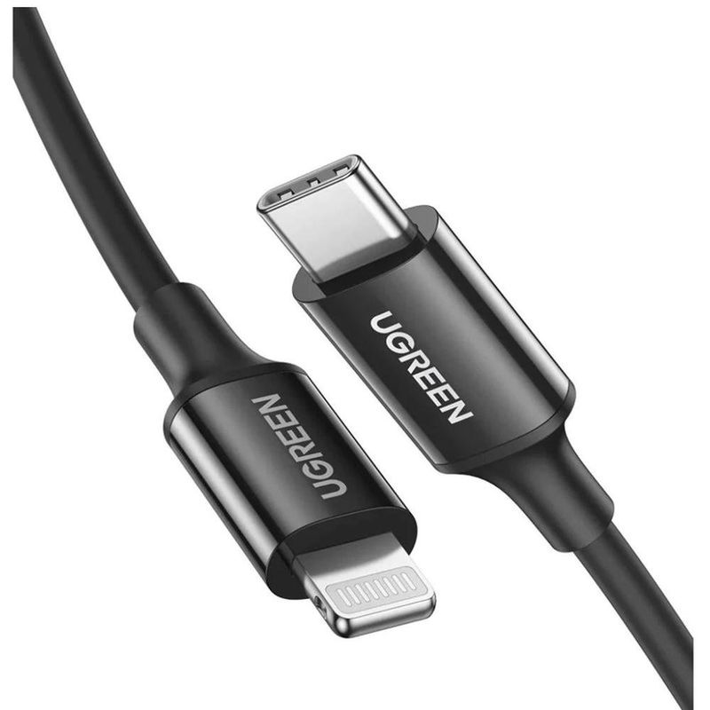 cabo usb-c ugreen para lightning 1.0m us171 preto (mp)