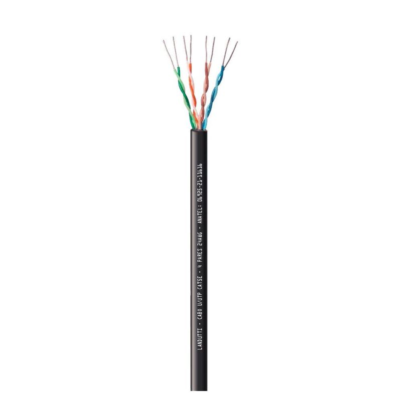 cabo condutti de rede landutti cat5e preto 305 metros 24awg (mp)