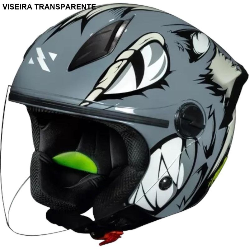 capacete norisk neo hyena cinza e branco 62 (mp)