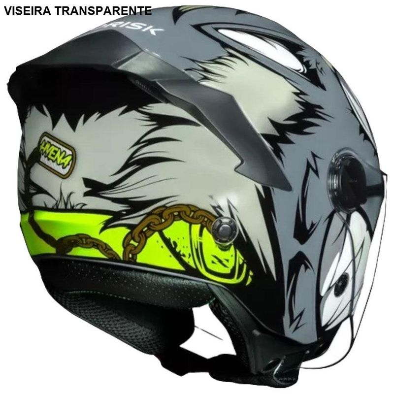 capacete norisk neo hyena cinza e branco 62 (mp)