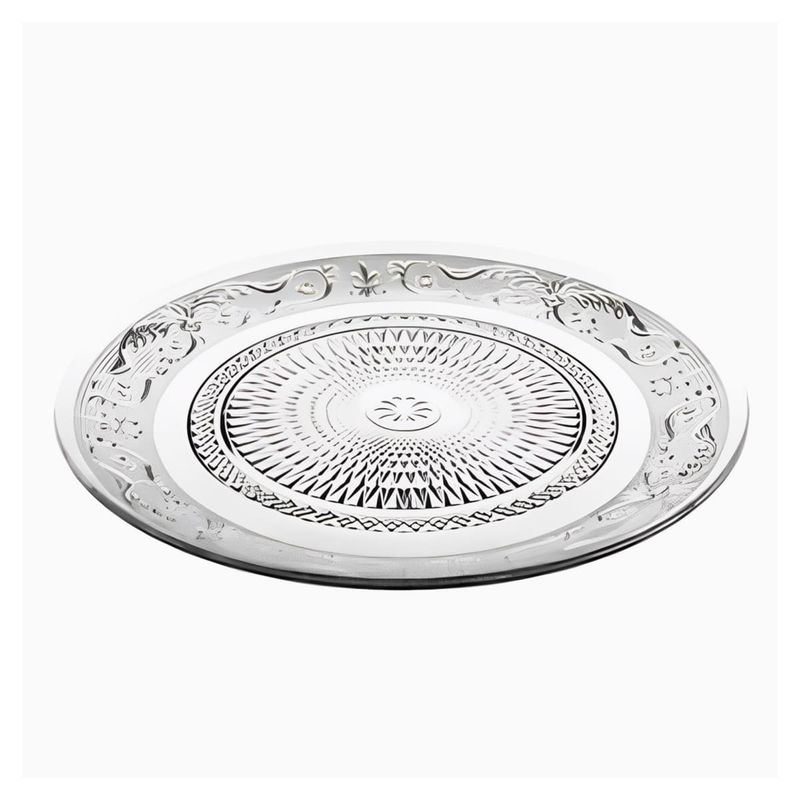 prato redondo para bolo vitoriano 33x33cm vidro vd24067 (mp)