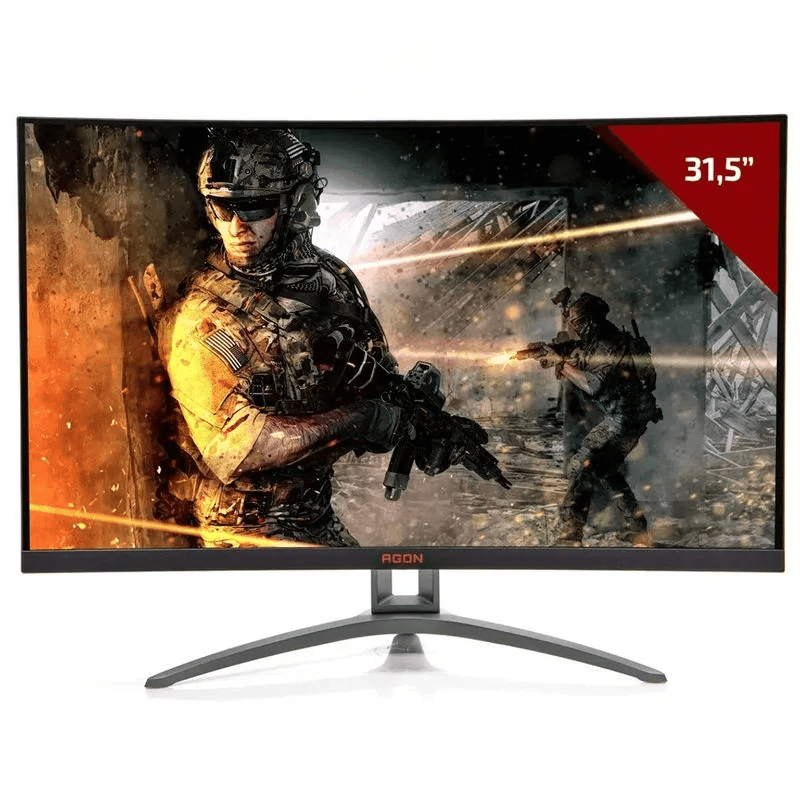 monitor led gamer aoc agon 32" curvo rgb full hd 165hz preto (mp)
