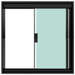 janela de correr blinglass para banheiro em alumínio preto vidro verde 60x40cm 2 folhas (mp)
