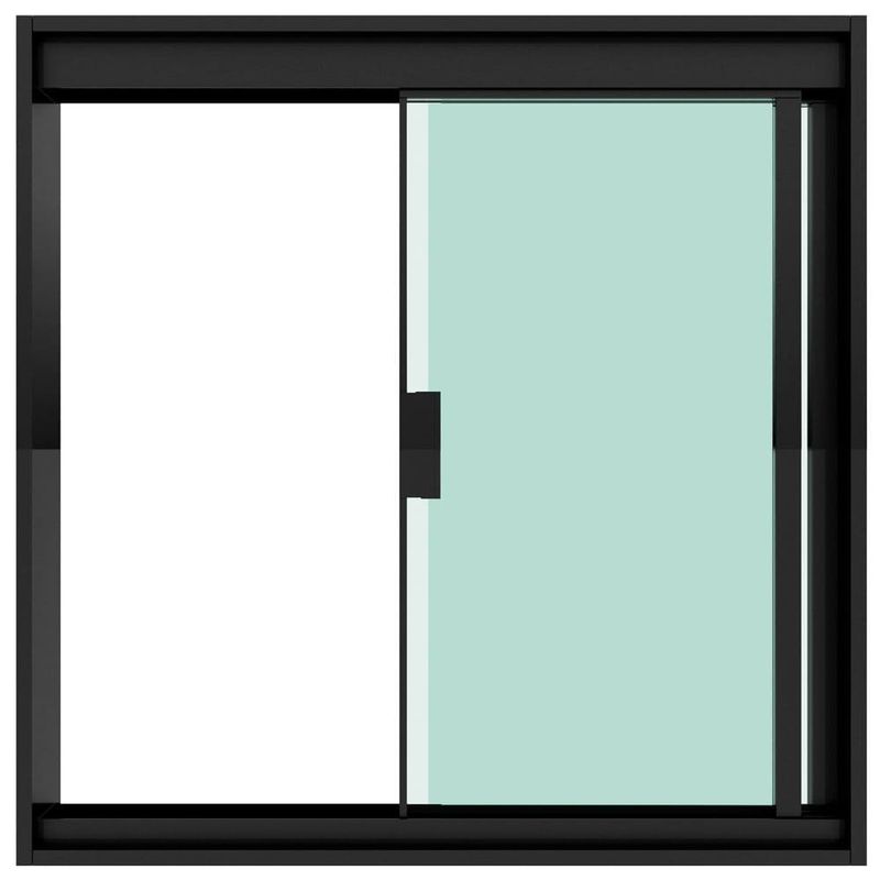 janela de correr blinglass para banheiro em alumínio preto vidro verde 60x40cm 2 folhas (mp)