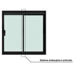 janela de correr blinglass para banheiro em alumínio preto vidro verde 60x40cm 2 folhas (mp)