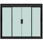 janela de correr blinglass em alumínio preto vidro verde 120x100cm 4 folhas (mp)