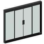 janela de correr blinglass em alumínio preto vidro verde 120x100cm 4 folhas (mp)