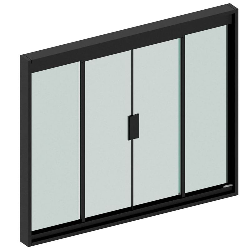 janela de correr blinglass em alumínio preto vidro verde 120x100cm 4 folhas (mp)