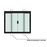 janela de correr blinglass em alumínio preto vidro verde 120x100cm 4 folhas (mp)