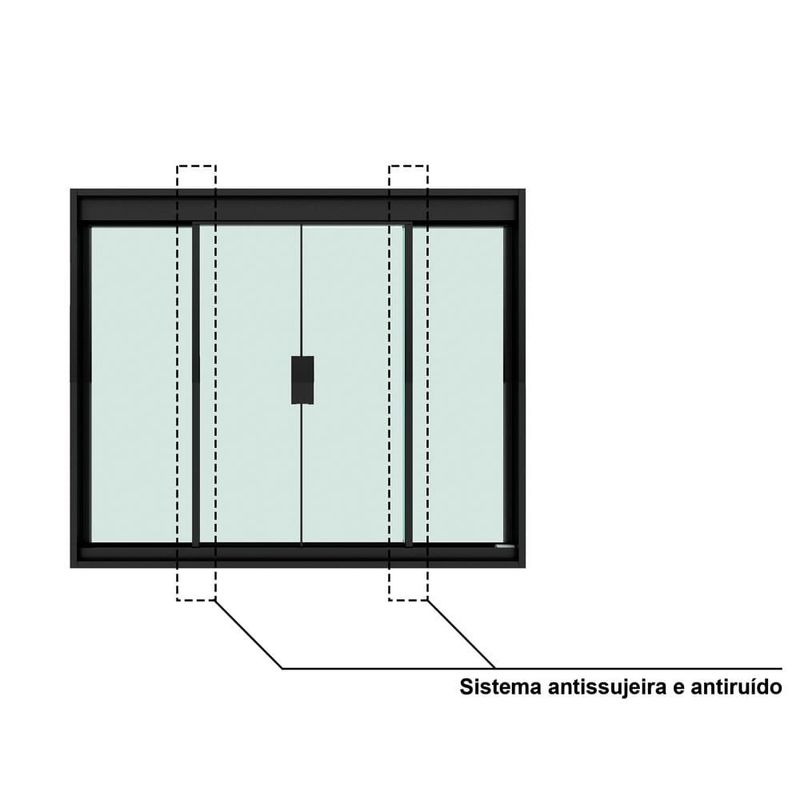 janela de correr blinglass em alumínio preto vidro verde 120x100cm 4 folhas (mp)