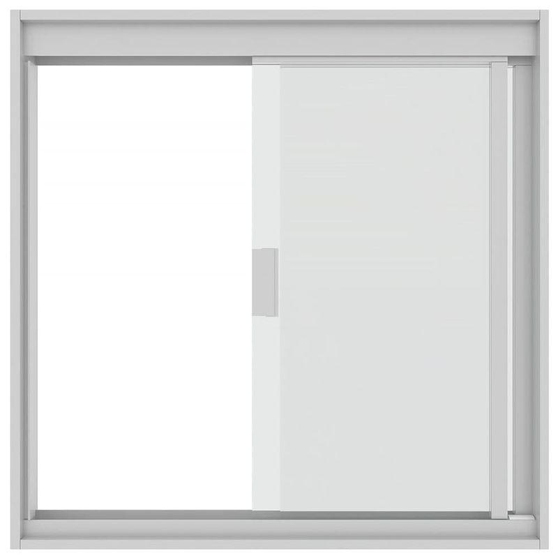 janela de correr blinglass em alumínio branco vidro incolor 100x100cm 2 folhas (mp)