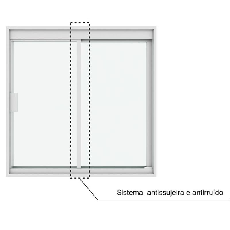 janela de correr blinglass em alumínio branco vidro incolor 100x100cm 2 folhas (mp)