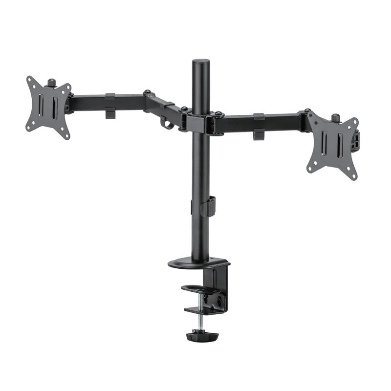 suporte de mesa argom para monitor duplo 17" a 32" com abracadeira arg-br-1603 (mp)