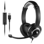 headset com microfone multilaser p3 + usb hf600 ph427 preto (mp)