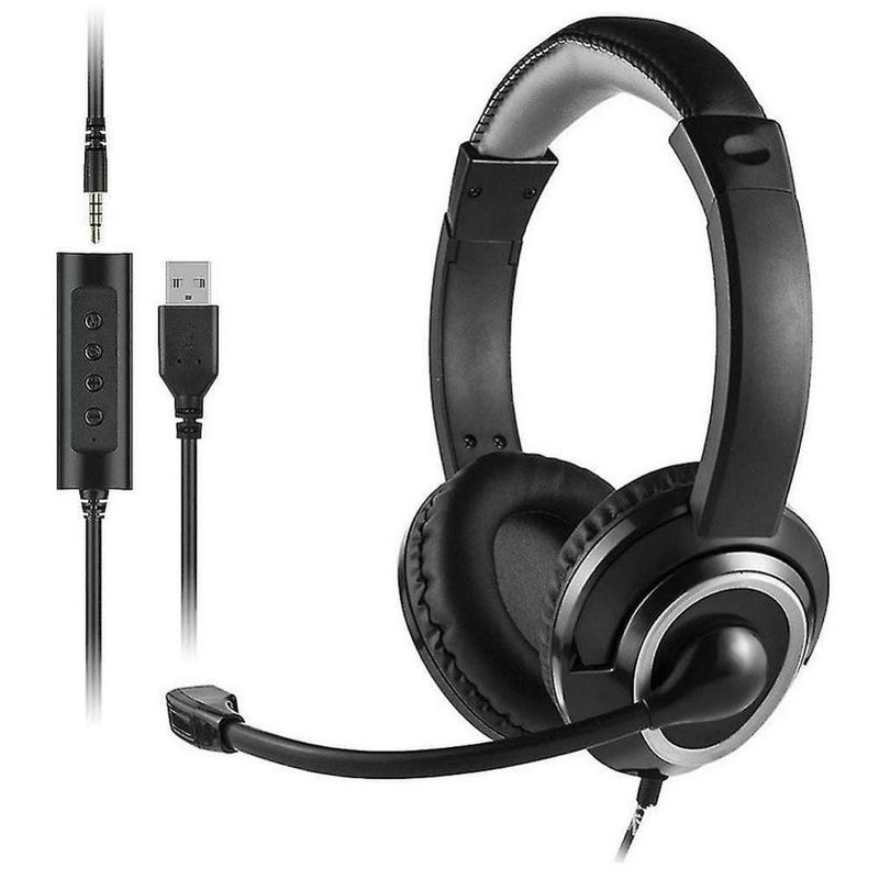 headset com microfone multilaser p3 + usb hf600 ph427 preto (mp)