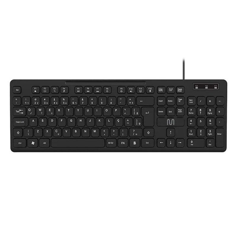 teclado usb multilaser tm300 multimídia abnt2 tc294 preto (mp)