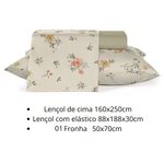 jogo roupa de cama teka solteiro estampado 3 peças diamante beira mar 100% algodão 160x250cm (mp)