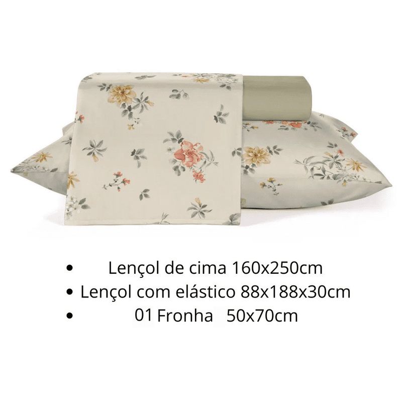 jogo roupa de cama teka solteiro estampado 3 peças diamante beira mar 100% algodão 160x250cm (mp)