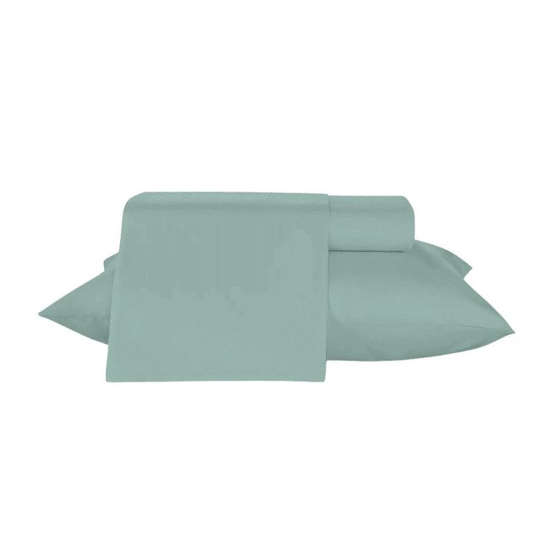 jogo roupa de cama teka solteiro 3 peças diamante verde 100% algodão 160x250cm (mp)