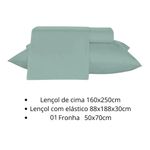 jogo roupa de cama teka solteiro 3 peças diamante verde 100% algodão 160x250cm (mp)