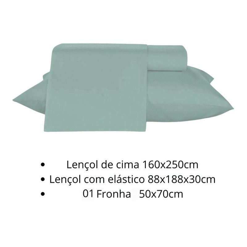 jogo roupa de cama teka solteiro 3 peças diamante verde 100% algodão 160x250cm (mp)
