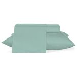 jogo roupa de cama teka queen 4 peças diamante verde 100% algodão 240x250cm (mp)