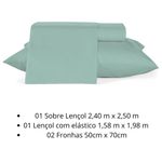 jogo roupa de cama teka queen 4 peças diamante verde 100% algodão 240x250cm (mp)