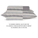 jogo roupa de cama solteiro teka 3 peças estampado crystal navagio 100% algodão 140x220cm (mp)