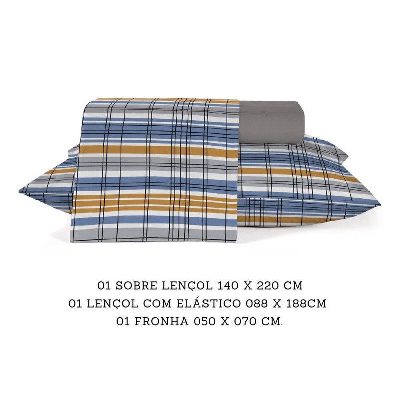 jogo roupa de cama solteiro teka 3 peças estampado crystal abissal 100% algodão 140x220cm (mp)