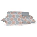 jogo roupa de cama casal estampado teka 4 peças crystal bolhas 100% algodão 200x220cm (mp)