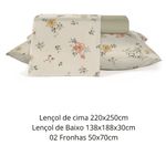jogo de cama casal teka 4 peças estampado diamante beira mar 100% algodão 220x250cm (mp)