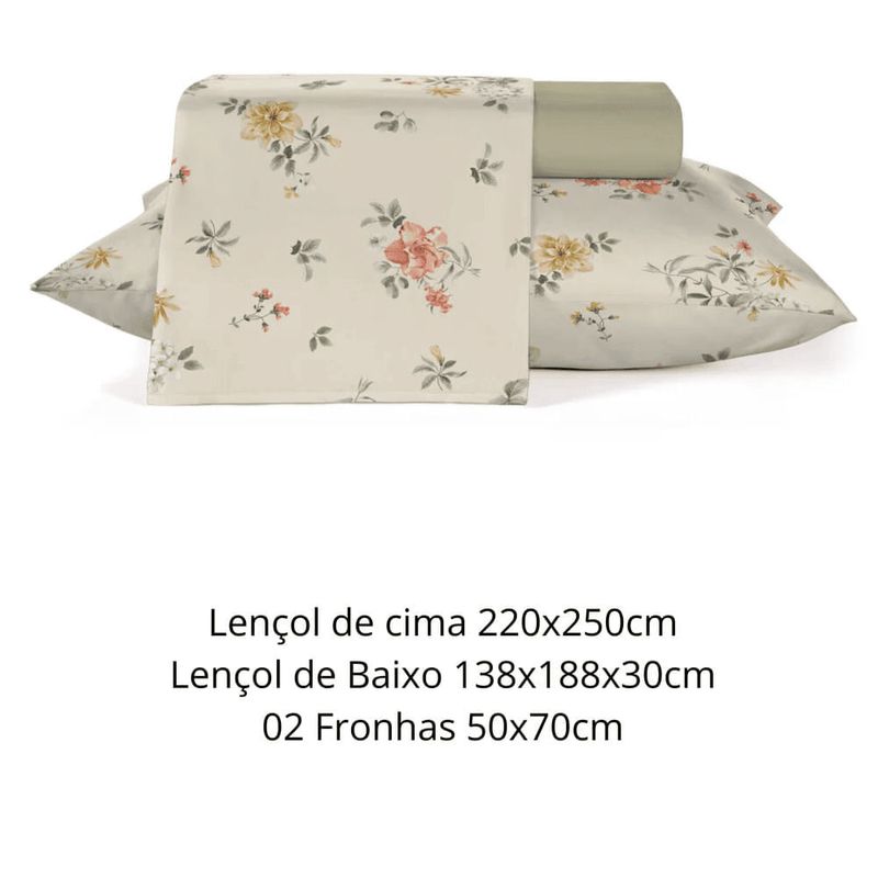 jogo de cama casal teka 4 peças estampado diamante beira mar 100% algodão 220x250cm (mp)