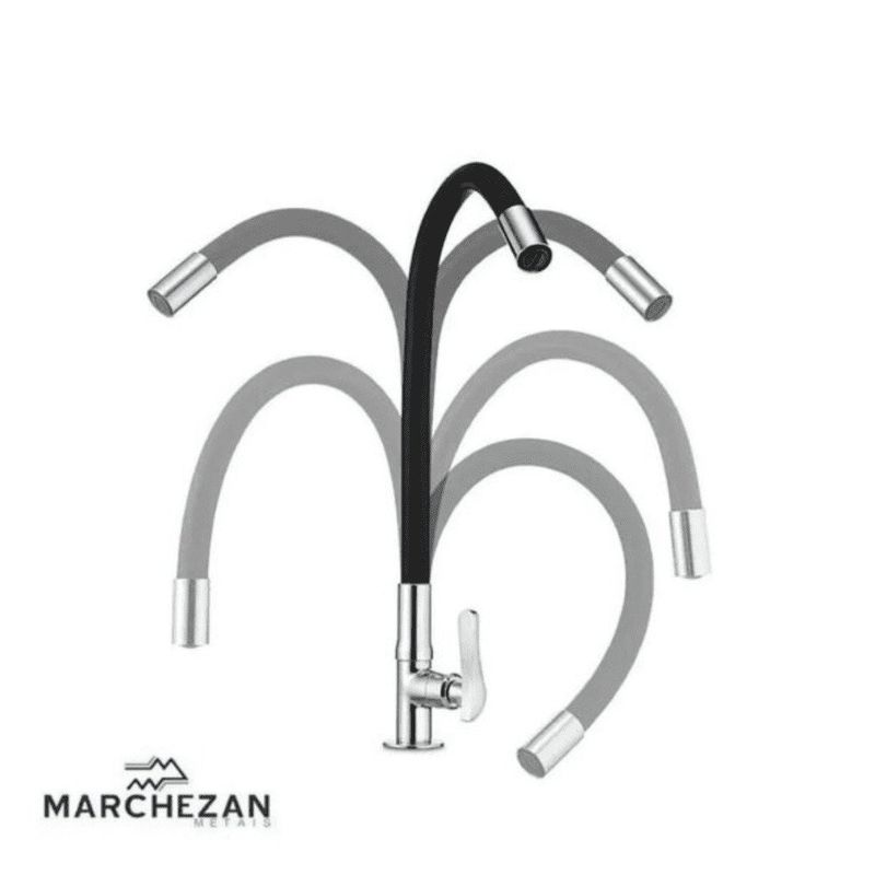torneira de bancada marchezan para cozinha light 42cm 297907-c80 preto (mp)