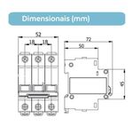 disjuntor tripolar soprano 25a curva c 3ka shb3 gii-c025a (mp)