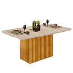 sala de jantar 7 peças dj móveis canes cedro/off white cdo/ow