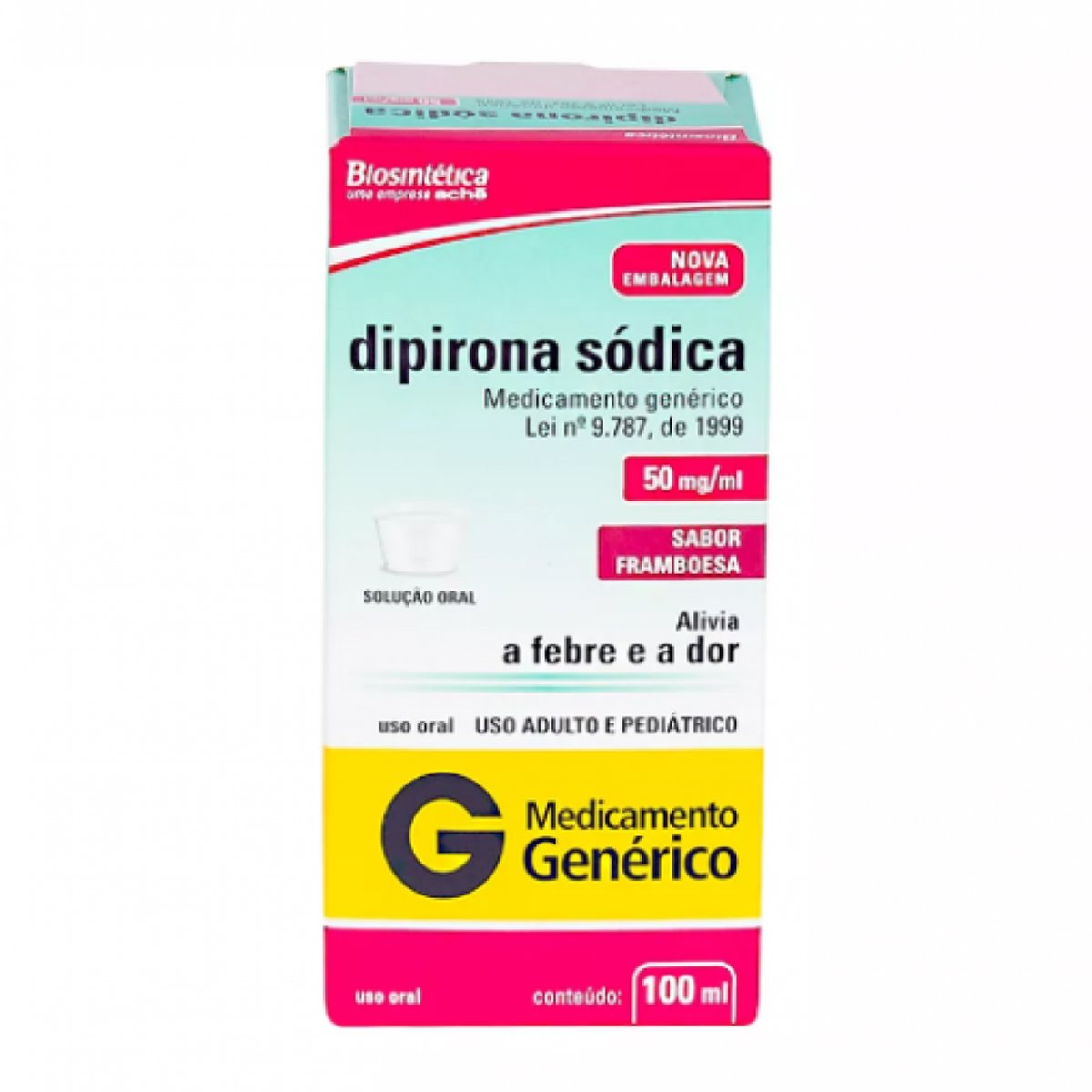 Analgésico e Antitérmico Dipirona Sódica 50mg/ml Genérico Biosintética 100ml
