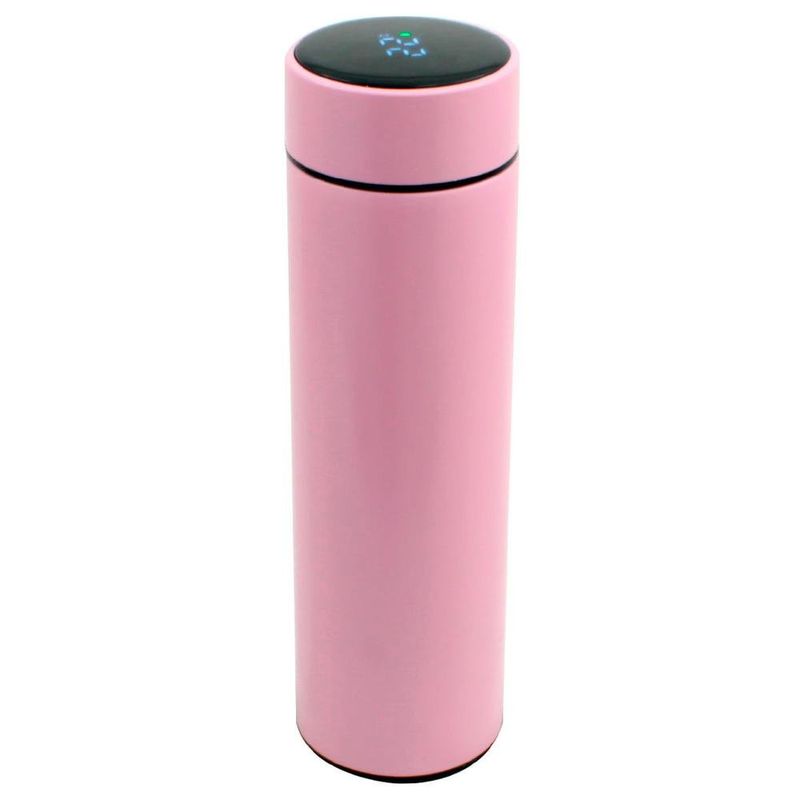 garrafa térmica casita com termômetro 580ml rosa (mp)