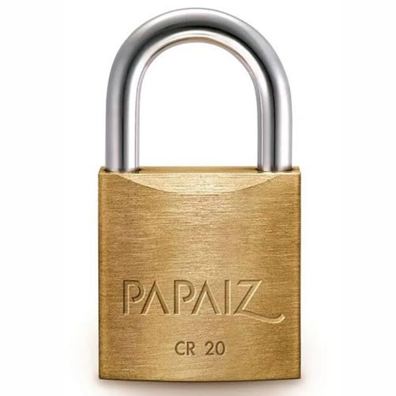 cadeado de latão maciço com haste curta papaiz cr 20mm
