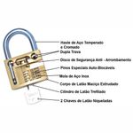 cadeado de latão maciço com haste curta papaiz cr 20mm