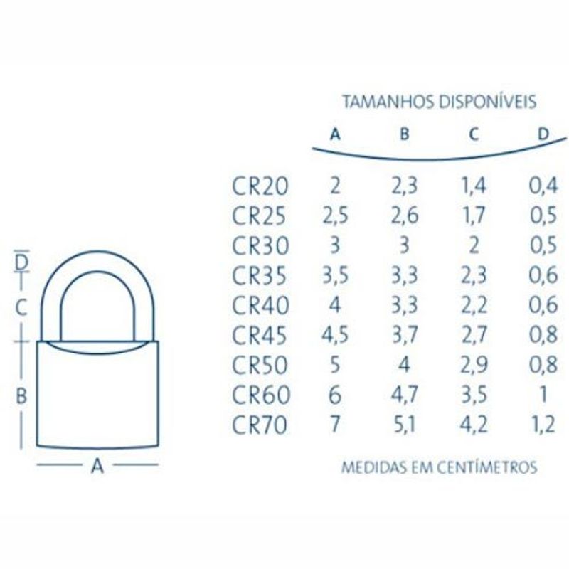 cadeado de latão maciço com haste curta papaiz cr 20mm