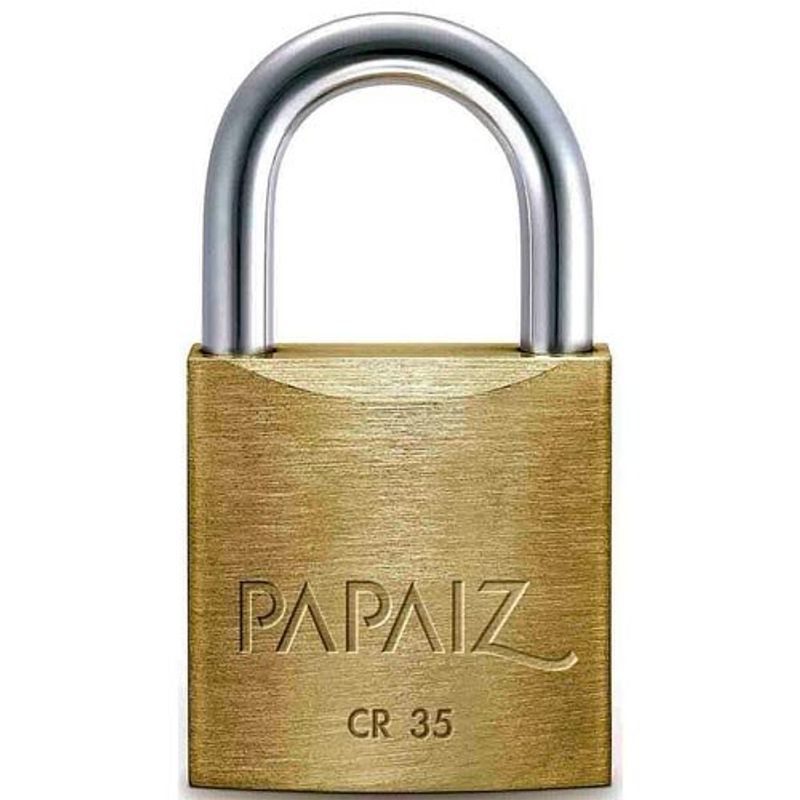 cadeado de latão maciço com haste curta papaiz cr 35mm