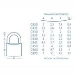 cadeado de latão maciço com haste curta papaiz cr 35mm