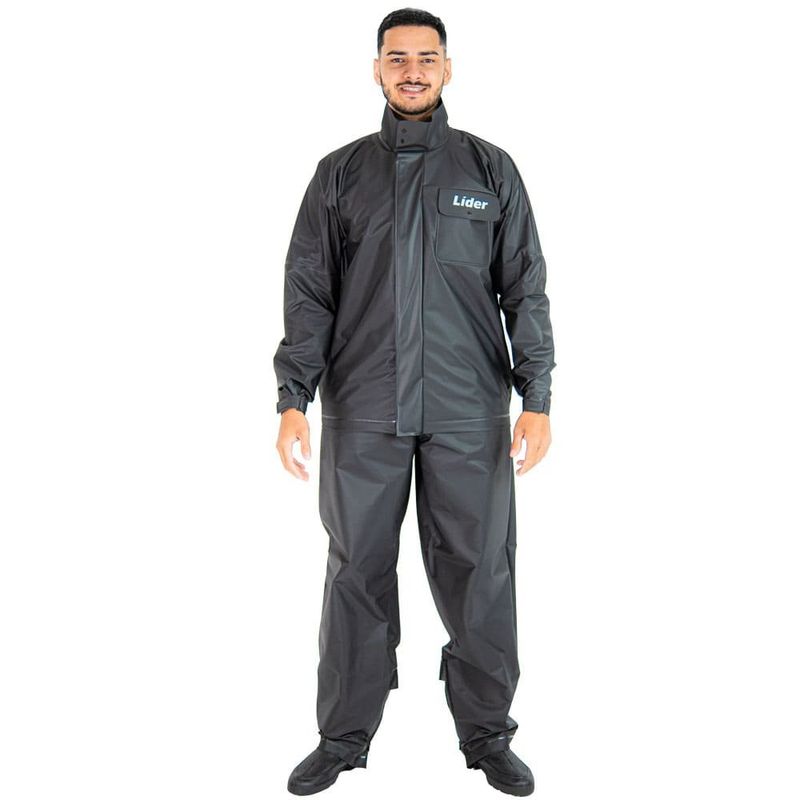 conjunto capa de chuva impermeável protercapas pvc p lider (mp)